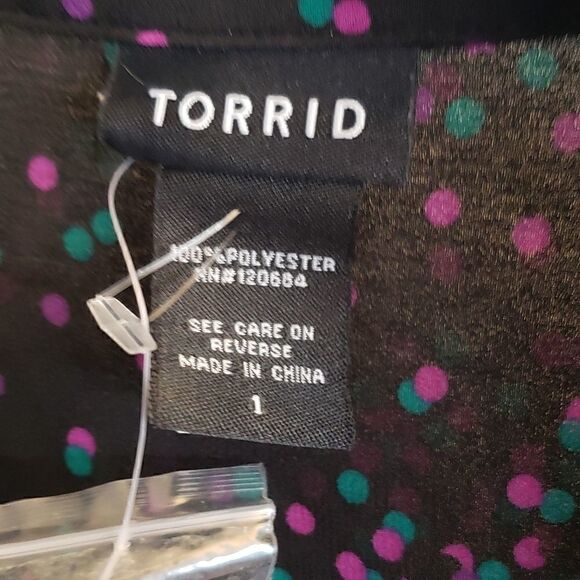 Torrid sheer chiffon polka dot peplum - Picture 2 of 3